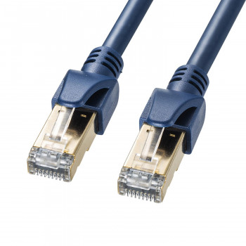 サンワサプライ カテゴリ6A SFTPハンダ産業用LANケーブル ネイビーブルー 1m KB-HS6A-01NV