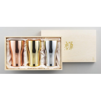 輝純銅ビアタンブラー 金・銀・銅 3pcセット　KG-08