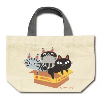 糸井忠晴 コットン ランチバッグ「箱ねこ」 IT-01036