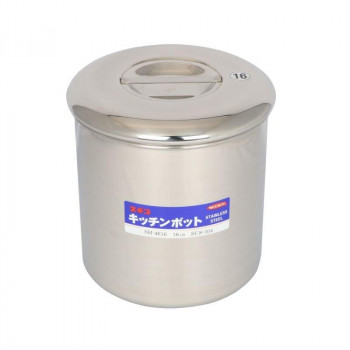 18-8 キッチンポット(内蓋式・目盛付) SH-4616D 16cm(手無) AA0079