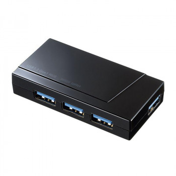 サンワサプライ USB3.2 Gen1 4ポートハブ 4ポート・セルフ/バスパワー両用 USB-3H418BKN