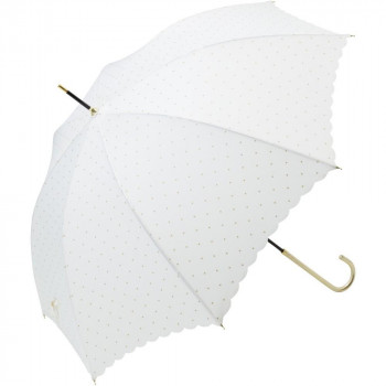長傘 55cm ドットグリッターヒートカット B-130122 ホワイト