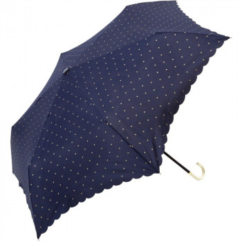 折傘 50cm ドットグリッターヒートカット ミニ B-013022 ネイビー