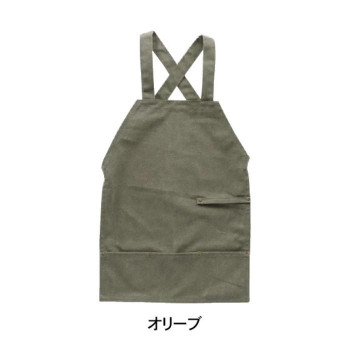 バッククロスキャンバスエプロン20oz オリーブ 400889502