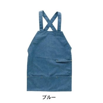 バッククロスキャンバスエプロン20oz ブルー 400889505