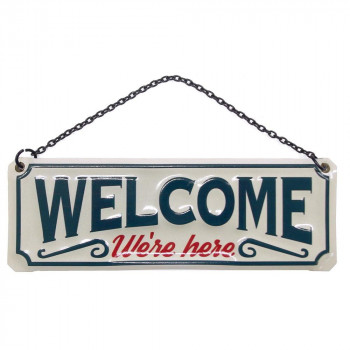 ティンWELCOMEサイン レクタングル アイボリー DE051864