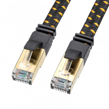 サンワサプライ カテゴリ8メッシュフラットLANケーブル ブラック 0.5m KB-T8MEFL-005BK