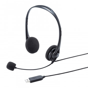 サンワサプライ USB ヘッドセット MM-HSU09BK