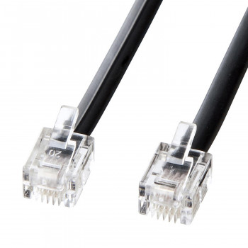 サンワサプライ モジュラーケーブル ブラック 5m TEL-N1-5BKN2
