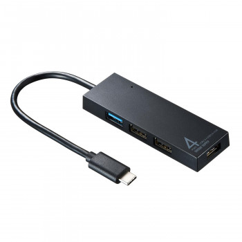サンワサプライ USBTypeCコンボハブ 4ポート USB-3TCH7BK