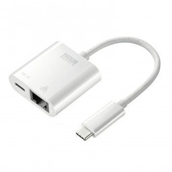 サンワサプライ USB3.2 TypeC-LAN 変換アダプタ PD対応・ブラック USB-CVLAN7W