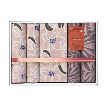 豊泉産業　ギフト箱入　フェアリー 座布団カバー 5P 55×59cm ブラウン