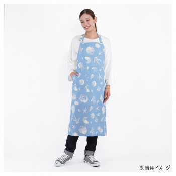フレンズヒル　ロングエプロン　シェルフィッシュ　ブルーUS-122-23