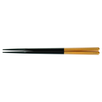 福井クラフト　PBT 22.5cm六角箸 黒/金 90030715