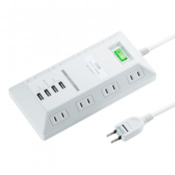 サンワサプライ USB充電ポート付きタップ 平型 ホワイト TAP-B109U-3WN