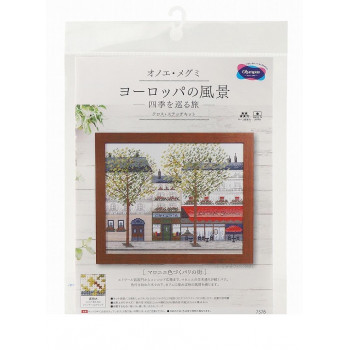クロス・ステッチキット オノエ・メグミ ヨーロッパの風景 四季を巡る旅 マロニエ色づくパリの街 7578