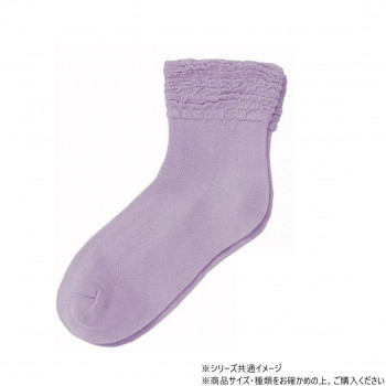 神戸生絲　コベス　婦人ゴムなしソックス (綿混)22-24cm  3222  パープル