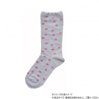 神戸生絲　コベス　婦人柄しめつけません綿混ソックス22-25cm  3952  ライトグレー