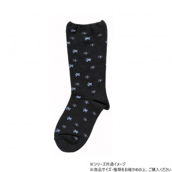 神戸生絲　コベス　婦人柄しめつけません毛混ソックス22-25cm  3902  ブラック