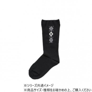 神戸生絲　コベス　紳士柄しめつけません毛混ソックス24-27cm  5902  ブラック