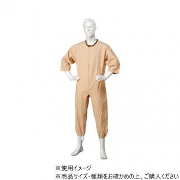 神戸生絲　コベス　通年用/紳士つなぎパジャマS  No.806  ベージュ  幾何柄