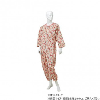 神戸生絲　コベス　通年用/婦人つなぎパジャマM  No.906  ローズ  花柄