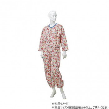 神戸生絲　コベス　通年用/婦人つなぎパジャマS  No.906  サックス  花柄