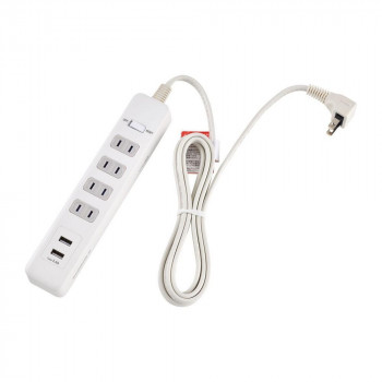 ELPA 集中スイッチ付USBタップ4P WLS-4232BUA(W)