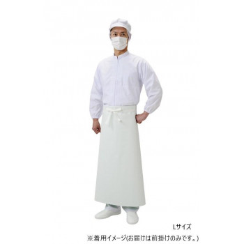 弘進ゴム　　　エプロン　ロン炊事用　胸無前掛　白　L　G0570AC