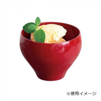 丸十　デザートカップ　朱  6F4-8
