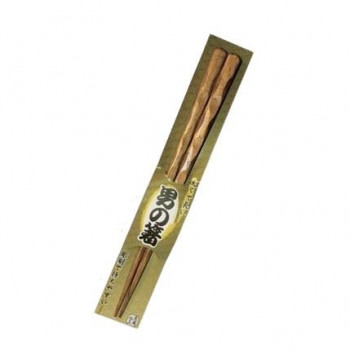 丸十　極太彫刻木箸　栗　24.5  6F20-11