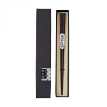 丸十　細角木箸 縞黒檀 23cm 箱入  6K22-10