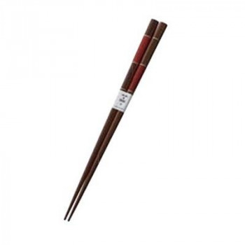 丸十　塗箸　市松　赤  22.5cm  6K23-17