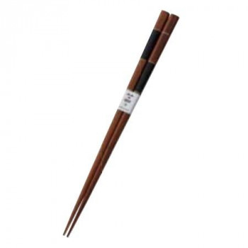 丸十　塗箸　市松　黒  22.5cm  6K23-19