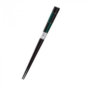 丸十　塗箸　市松　緑  22.5cm  6K23-20