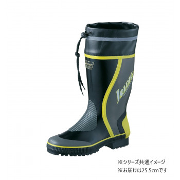 福山ゴム工業 長靴　ジョルディック DX-41　25.5cmブラック/ライム（品番：AA17900）