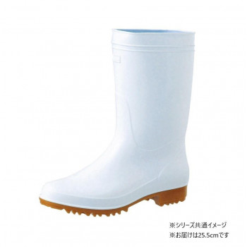 福山ゴム工業 耐油衛生長靴　アメ底25.5cmホワイト（品番：BB14300）