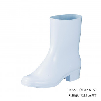 福山ゴム工業　長靴 マロンブーツ P-C　23.5cm ホワイト（品番：BB30200）