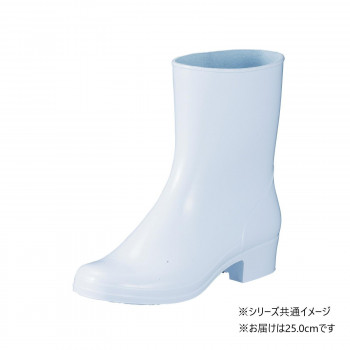 福山ゴム工業　長靴 マロンブーツ P-C　25.0cm ホワイト（品番：BB30200）