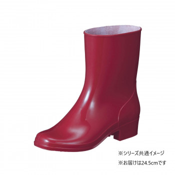 福山ゴム工業　長靴 マロンブーツ P-C　24.5cm ローズ（品番：BB30200）