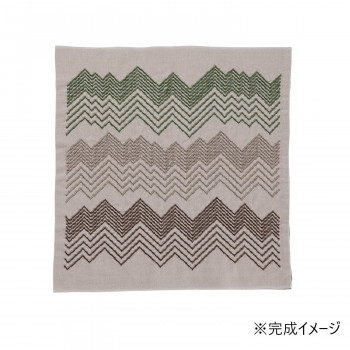 Sashiko Textile lab　花ふきんキット　刺し子キット　Peaks(Sage)　SK453
