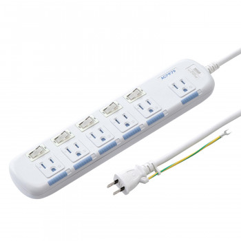サンワサプライ 省エネタップ 3P 6個口 3m TAP-S10N2-3