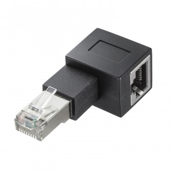 サンワサプライ RJ-45L型変換アダプタ 左出し カテゴリ6A STP ADT-RJ6A-LL