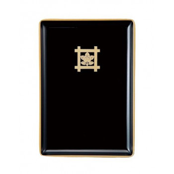 名刺盆 小 黒(フチ金) 井桁橘 3901850200921