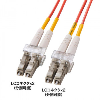 サンワサプライ メガネ型光ファイバケーブル マルチ62.5μm LC×2-LC×2 2m HKB-LCLC6-02L