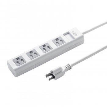 サンワサプライ シャッタータップ 3P 4個口 2.5m TAP-SH3425MG3P