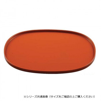 福井クラフト　尺5小判盆柿朱SL 15005000
