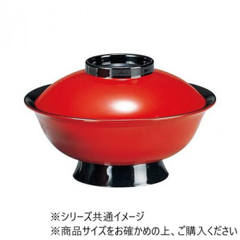 福井クラフト　6寸聖龍椀(低足)(蓋親)朱ツバ黒 32602260