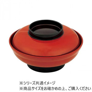福井クラフト　6.5寸大輪浅型丼 朱ツバ黒 21080210