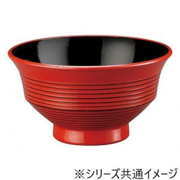 福井クラフト　TA羽反筋天竜寺汁椀 朱研ぎ出し 33023470